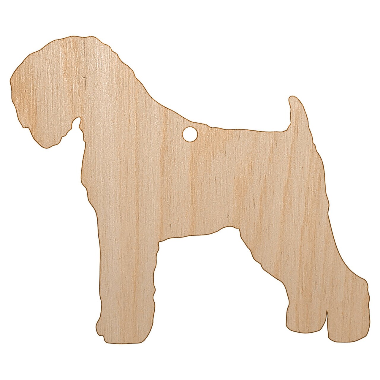 Black Russian Terrier Chornyi Dog Solid Unfinished Craft Wood Holiday Christmas Tree DIY Pre-Drilled Ornament